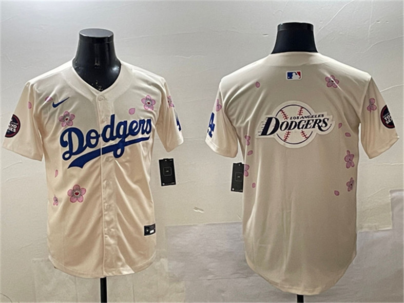 Los Angeles Dodgers Team Big Logo Cream 2025 Tokyo Series Limited Stitched Jersey - Zenithce