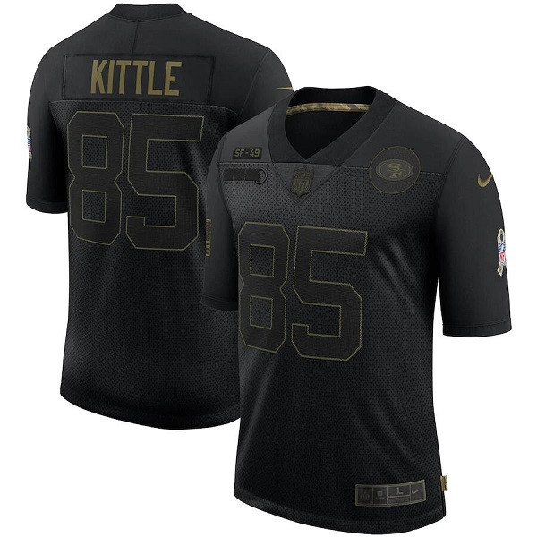 San Francisco 49ers #85 George Kittle 2020 Black Salute To Service Limited Stitched Jersey - Zenithce