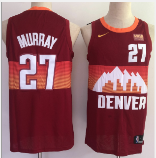 Denver Nuggets #27 Jamal Murray Red 2021 City Edition Swingman Jersey With The Sponsor Logo - Zenithce