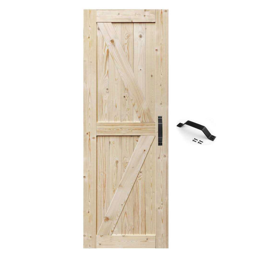 Paneled Wood Unfinished Barn Door without Installation Hardware Kit S&Z TOPHAND - Zenithce