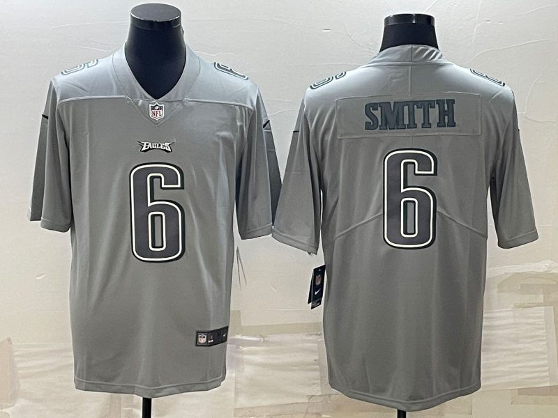 Philadelphia Eagles #6 DeVonta Smith Gray Atmosphere Fashion Stitched Jersey - Zenithce