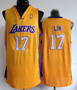 Los Angeles Lakers #17 Jeremy Lin Yellow Swingman Jersey - Zenithce