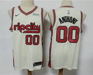 Portland Trail Blazers #00 Carmelo Anthony Cream 2020 City Edition Swingman Jersey With The Sponsor Logo - Zenithce