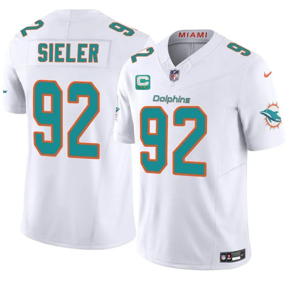 Miami Dolphins #92 Zach Sieler White 2025 F.U.S.E. With 2-Star C Patch Vapor Limited Stitched Jersey - Zenithce