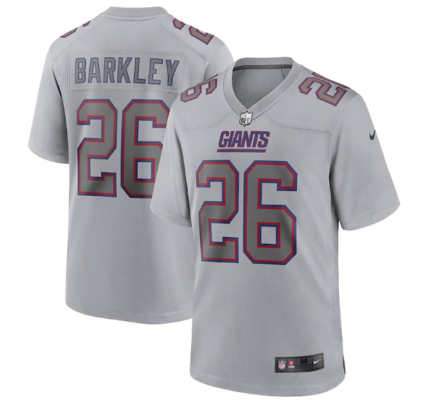 New York Giants #26 Saquon Barkley Gray Atmosphere Fashion Stitched Game Jersey - Zenithce