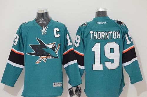 Sharks #19 Joe Thornton Stitched Teal Jersey - Zenithce