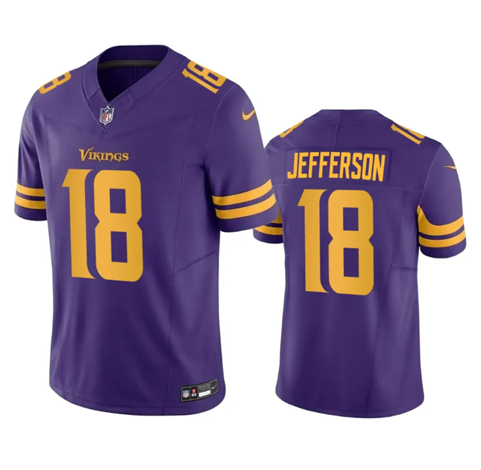 Minnesota Vikings #18 Justin Jefferson Purple 2023 F.U.S.E. Color Rush Stitched Jersey - Zenithce