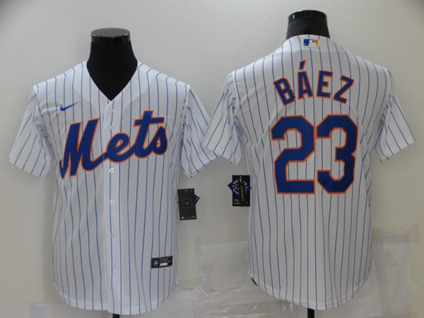 New York Mets #23 Javier Báez White Cool Base Stitched Jersey - Zenithce