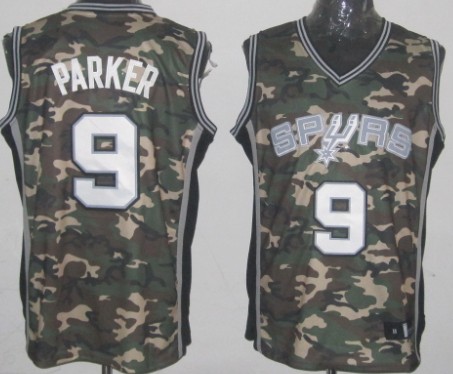 San Antonio Spurs #9 Tony Parker Camo Fashion Jersey - Zenithce