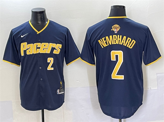 Indiana Pacers #2 Andrew Nembhard Navy 2025 Finals Vapor Stitched Baseball Jersey - Zenithce
