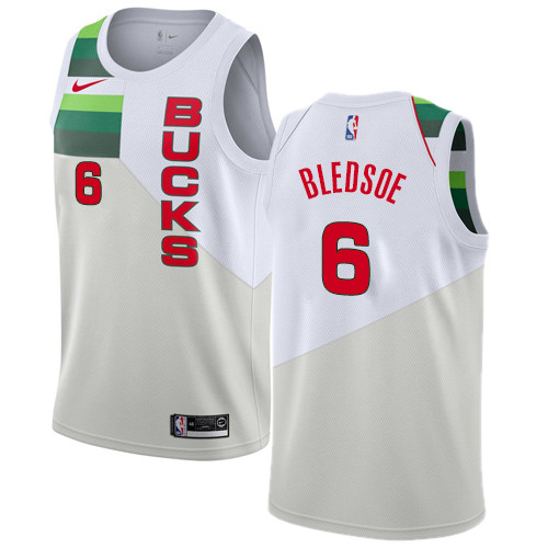 Bucks #6 Eric Bledsoe White Swingman Earned Edition Jersey - Zenithce