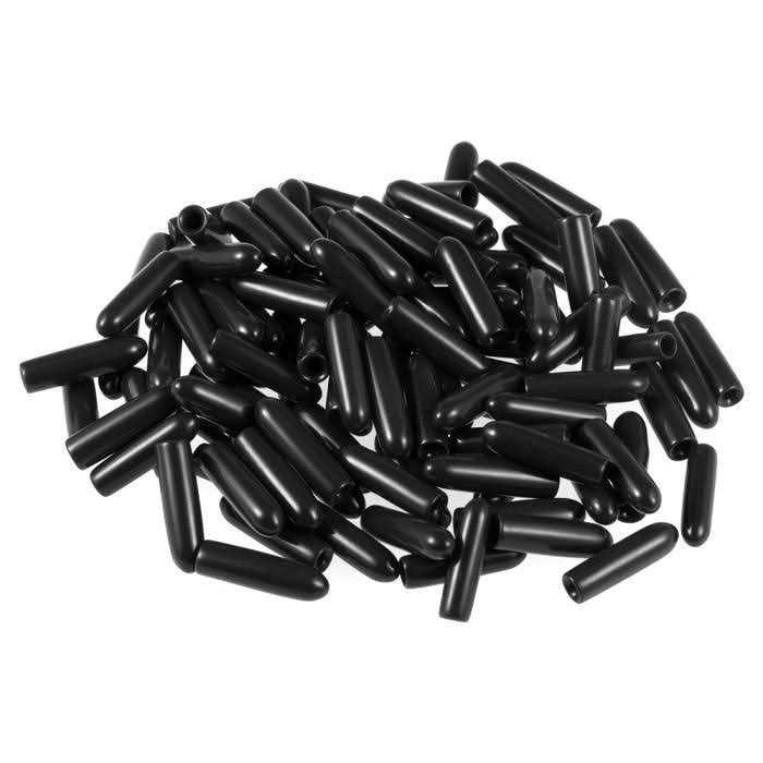 uxcell Rubber End Caps ID Vinyl Round Cap Cover Screw Thread Protectors Black - Zenithce