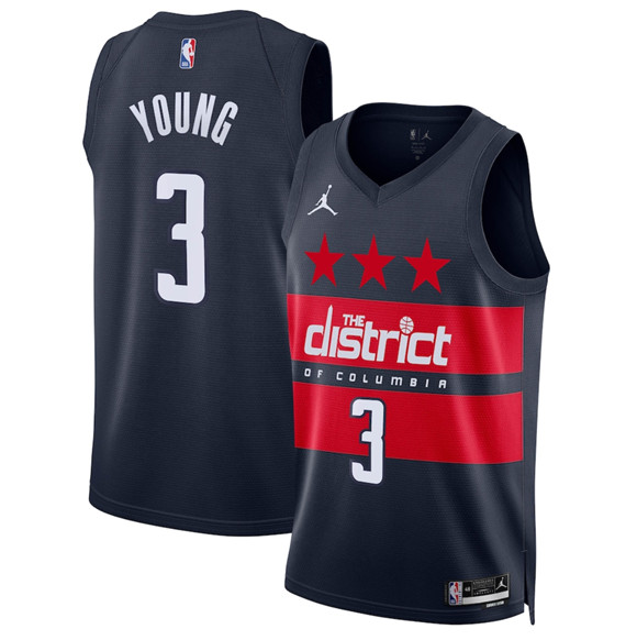 Washington Wizards #3 Trae Young Navy 2024-25 Statement Edition Stitched Jersey - Zenithce
