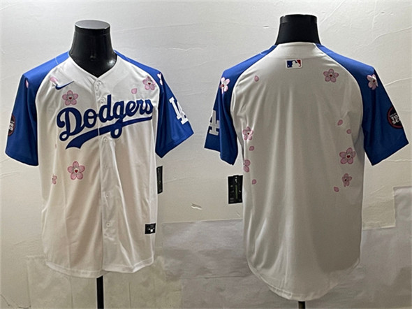 Los Angeles Dodgers Blank White Royal 2025 Tokyo Series Limited Stitched Jersey - Zenithce