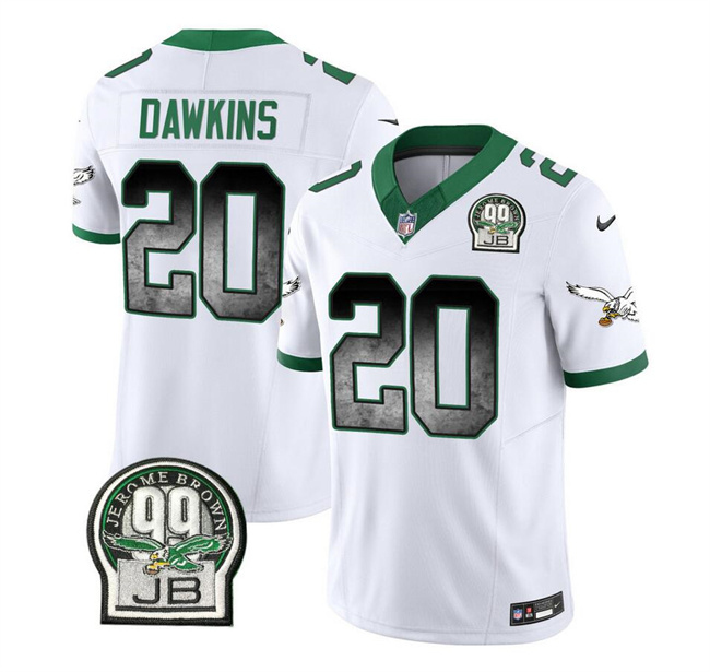 Philadelphia Eagles #20 Brian Dawkins White 2023 F.U.S.E. Throwback Vapor Untouchable Limited Stitched Jersey - Zenithce