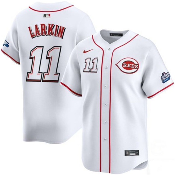 Cincinnati Reds #11 Barry Larkin White 2025 Speedway Classic Home Limited Stitched Jersey - Zenithce
