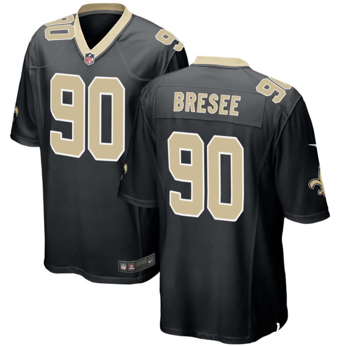 New Orleans Saints #90 Bryan Bresee Black 2023 Draft Stitched Game Jersey - Zenithce