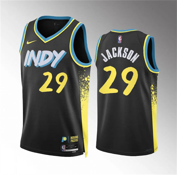 Indiana Pacers #29 Quenton Jackson Black 2023-24 City Edition Stitched Jersey - Zenithce
