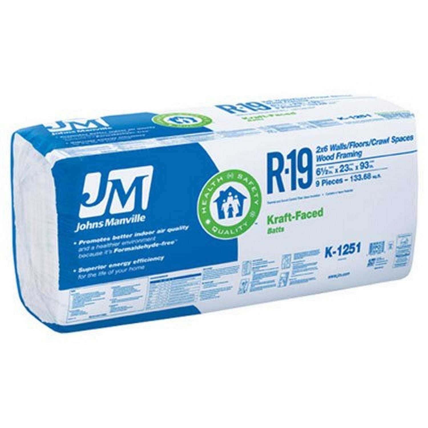 Johns Manville R13 Kraft-Faced Fiberglass Insulation Batt - Zenithce