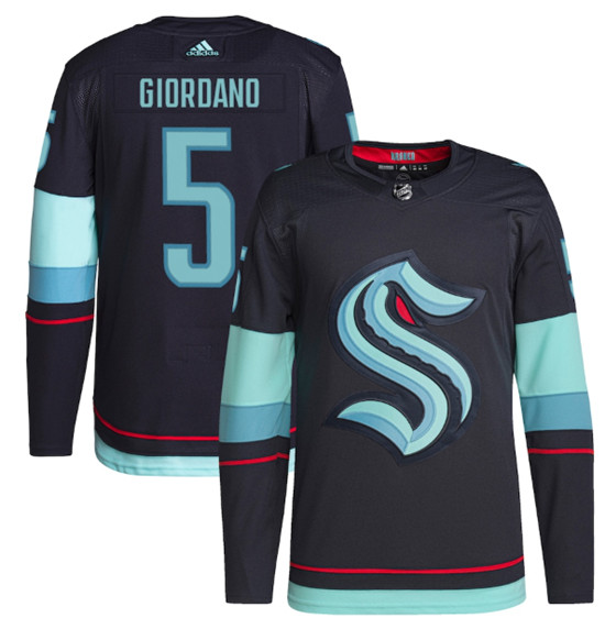 Seattle Kraken #5 Mark Giordano Navy Stitched Jersey - Zenithce