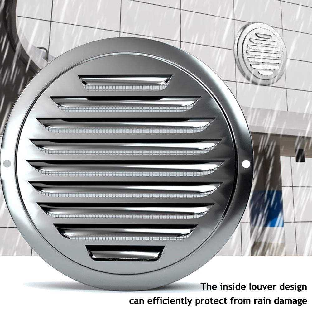 FGBB Stainless Steel Air Vents Louvered Grille Cover Vent Hood Flat Ducting Ventilation Air Vent Wall Air Outlet with Fly Screen Mesh for House - Zenithce
