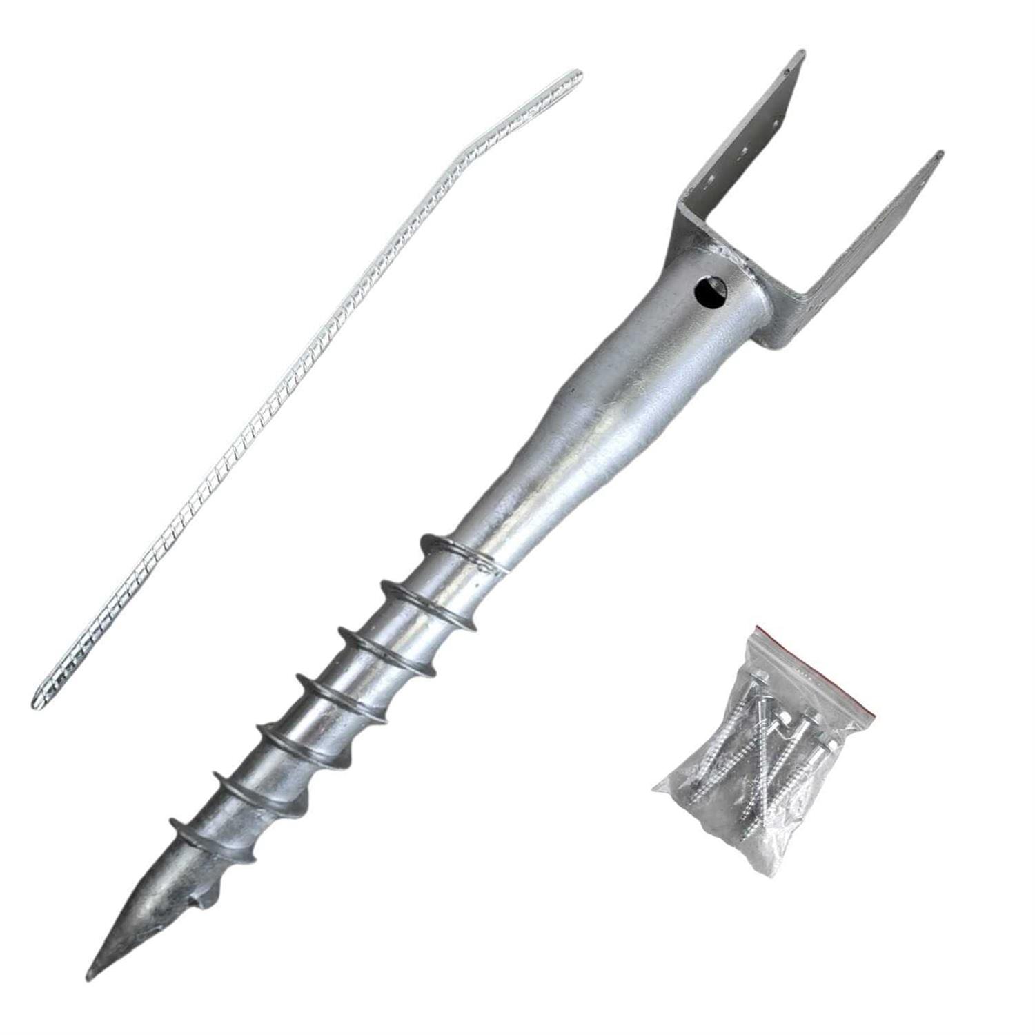 United Premium No Dig Ground Anchor U-Model Screw in Post Stake - Zenithce