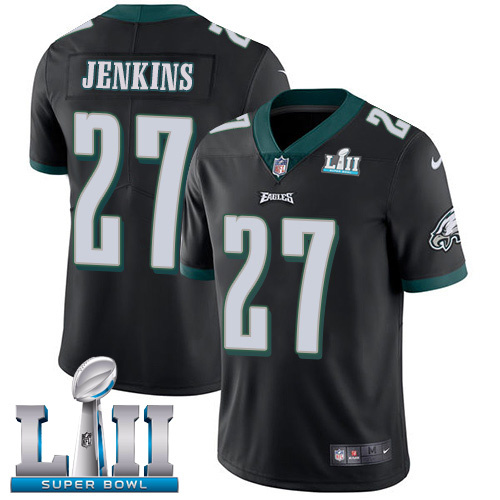 Philadelphia Eagles #27 Malcolm Jenkins Black Super Bowl LII Game Stitched Jersey - Zenithce