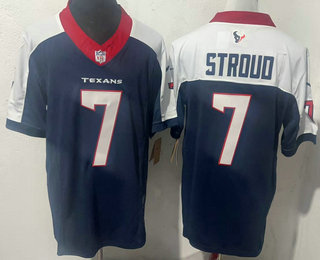 Houston Texans #7 CJ Stroud Navy Blue Limited Thanksgiving Fashion FUSE Jersey - Zenithce