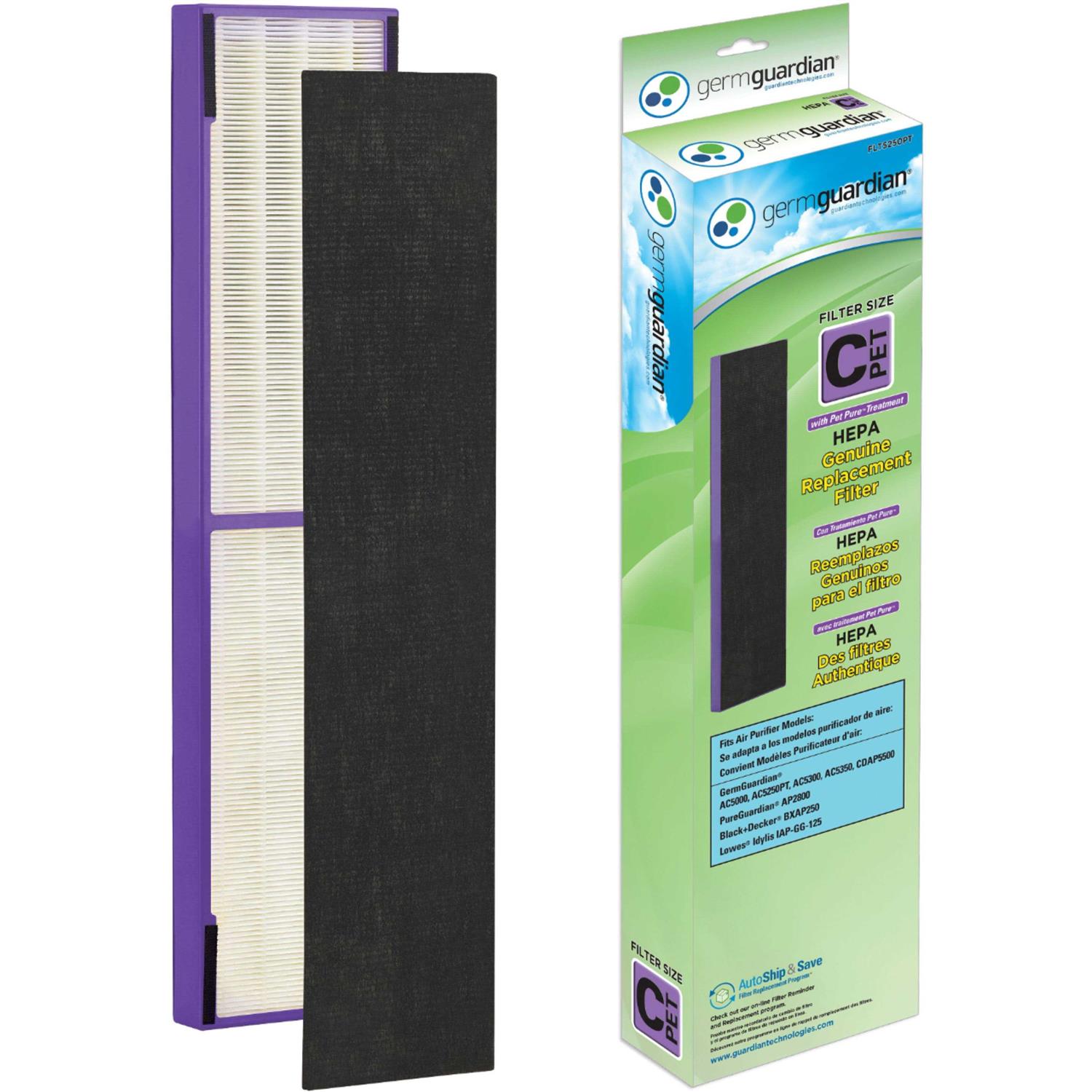 GermGuardian Filter B Pet Pure HEPA Genuine Air Purifier Replacement Filter - Zenithce