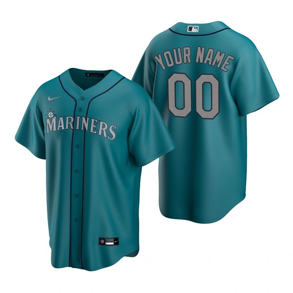 Seattle Mariners Customized Custom Aqua Cool Base Stitched Jersey - Zenithce