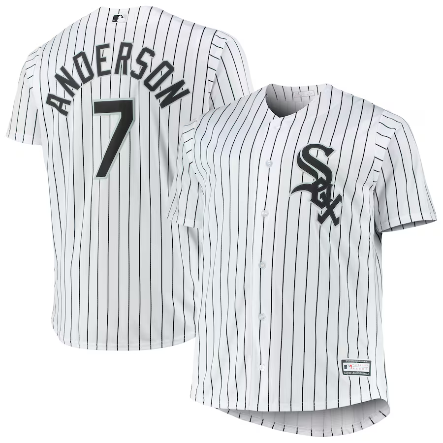 Chicago White Sox #7 Tim Anderson Big Tall White Stitched Jersey - Zenithce