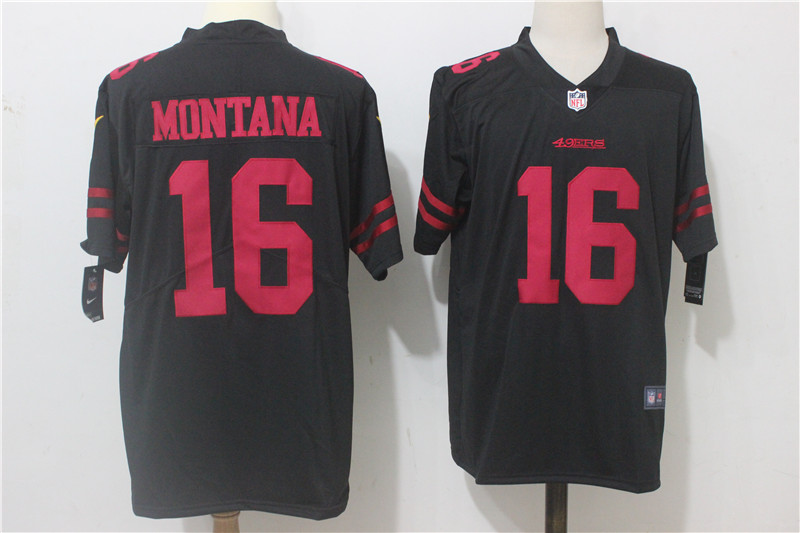 San Francisco 49ers #16 Joe Montana Black Alternate Stitched Vapor Untouchable Limited Nike Jersey - Zenithce