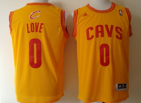 Cleveland Cavaliers #0 Kevin Love Revolution 30 Swingman Yellow Jersey - Zenithce