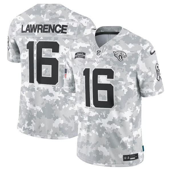 Jacksonville Jaguars #16 Trevor Lawrence Arctic Camo 2024 F.U.S.E. Salute To Service Limited Stitched Jersey - Zenithce