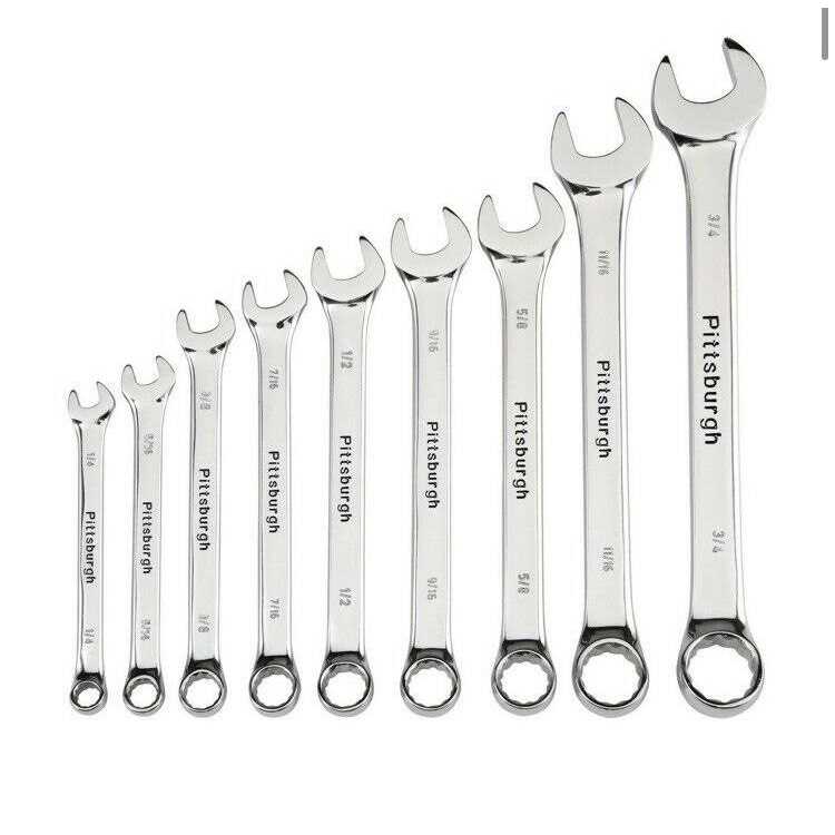 Pittsburgh 8piece Metric Offset Box Wrench Set Chrome Vanadium Steel Construction - Zenithce