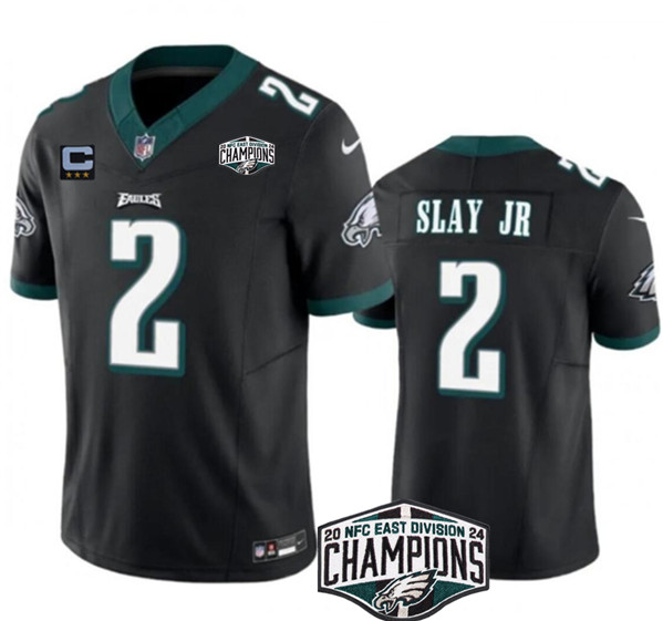 Philadelphia Eagles #2 Darius Slay JR Black 2024 NFC East Champions With 3-Star C Patch F.U.S.E. Vapor Untouchable Limited Stitched Jersey - Zenithce