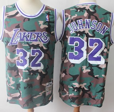Swingman Lakers #32 Magic Johnson Camo Stitched Jersey - Zenithce