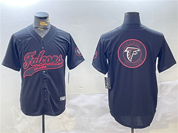 Atlanta Falcons Team Big Logo Black With Patch Cool Base Stitched Jersey - Zenithce