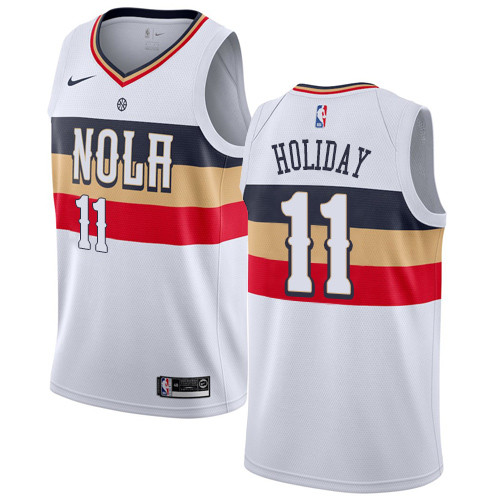 Pelicans #11 Jrue Holiday White Swingman Earned Edition Jersey - Zenithce