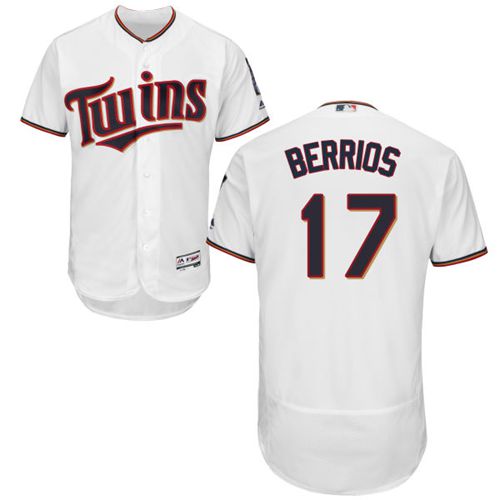 Twins #17 Jose Berrios White Flexbase Authentic Collection Stitched Jersey - Zenithce