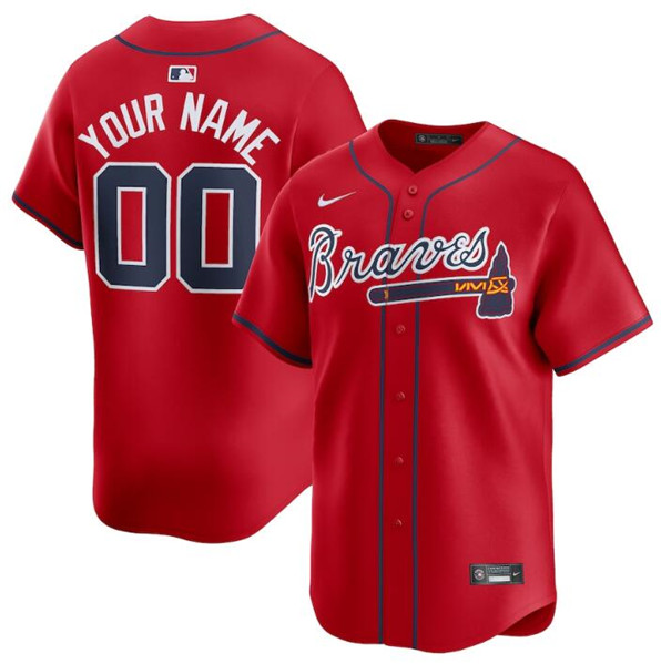 Atlanta Braves Custom Red 2024 Alternate Limited Stitched Jersey - Zenithce