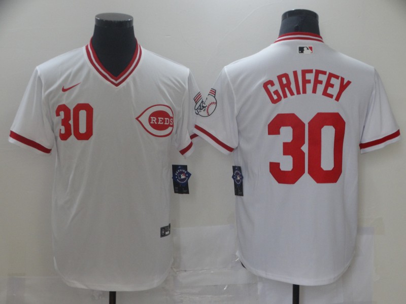 Cincinnati Reds #30 Ken Griffey White Cool Base Stitched Jersey - Zenithce