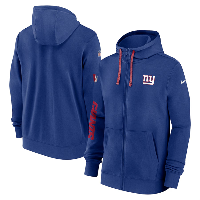 New York Giants Royal 2024 Team Full-Zip Hoodie - Zenithce