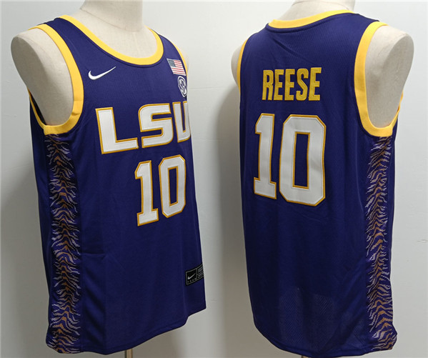 LSU Tigers #10 Angel Reese Purple Stitched Baseball Jersey - Zenithce