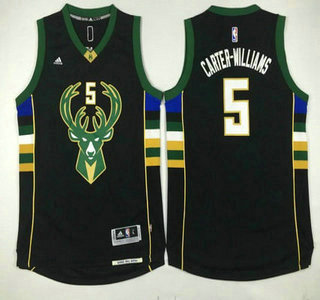 Milwaukee Bucks #5 Michael Carter-Williams Revolution 30 Swingman 2015-16 Black Jersey - Zenithce
