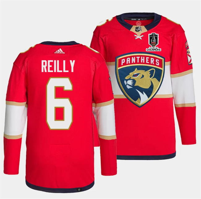Florida Panthers #6 Mike Reilly Red Home 2024 Stanley Cup Champions Stitched Jersey - Zenithce