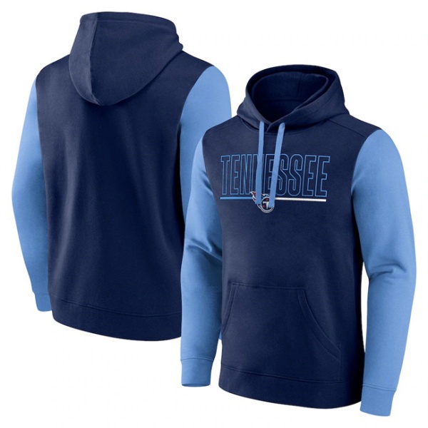 Tennessee Titans Navy Blue Outline Pullover Hoodie - Zenithce