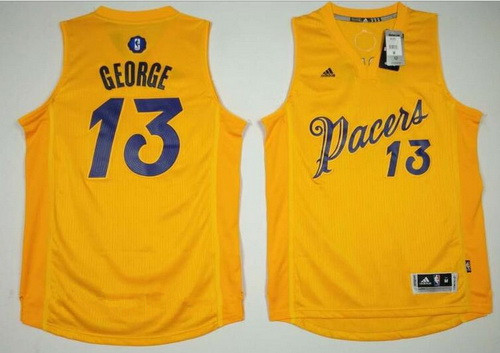 Indiana Pacers #13 Paul George adidas Yellow 2016 Christmas Day Stitched Swingman Jersey - Zenithce