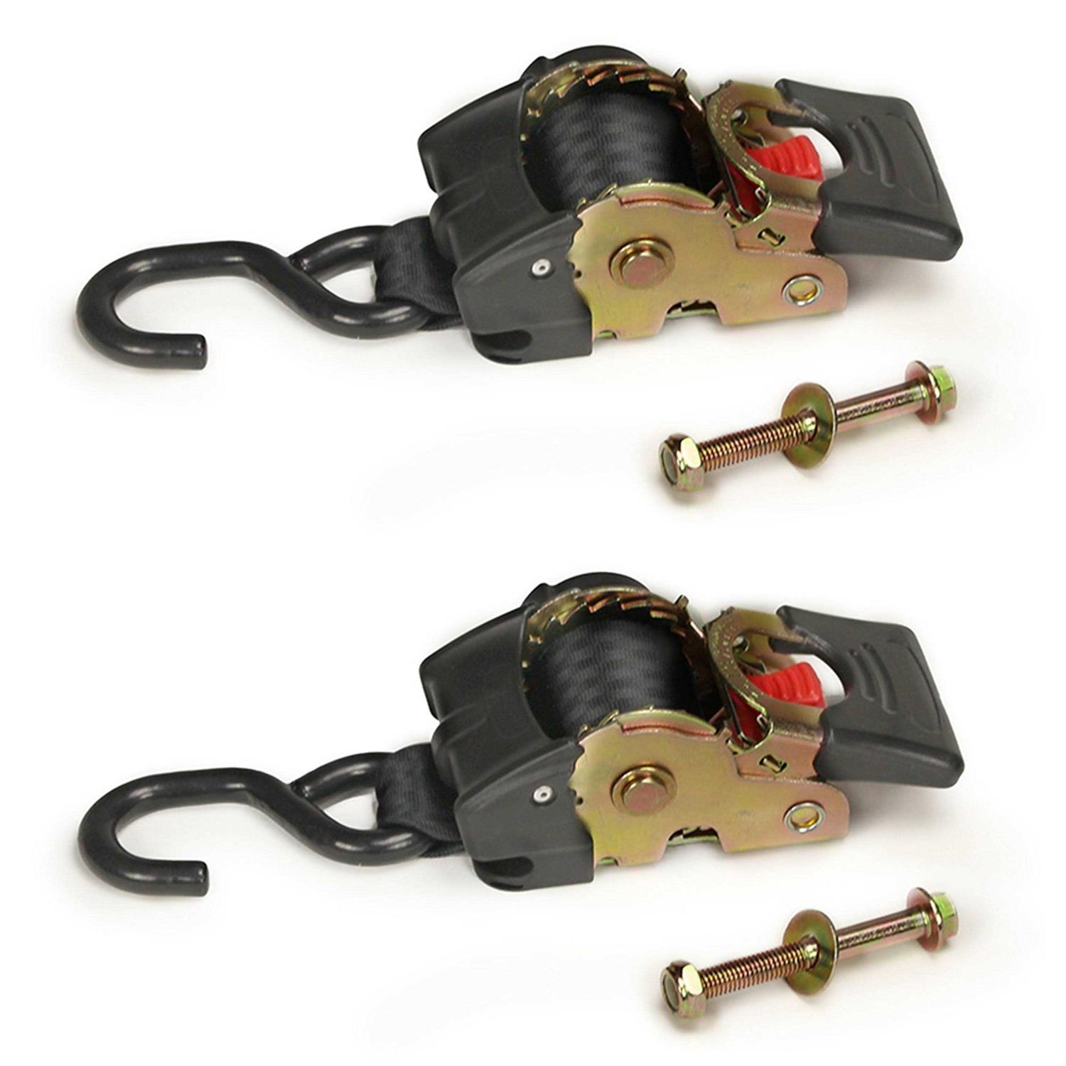 Dc Cargo Bolt-on Auto Retractable Ratchet Straps 1 Inch x 6 Ft - Zenithce