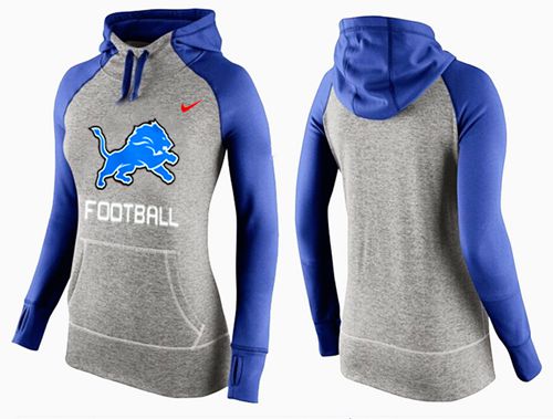 Women's Nike Detroit Lions Performance Hoodie Grey   Blue_1 - Zenithce